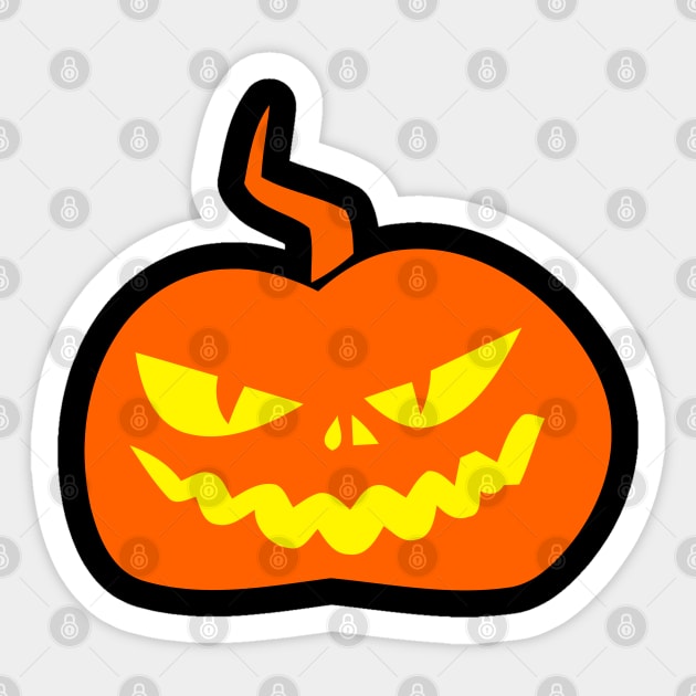 Halloween Jack O' Lantern Evil Face Sticker by koolteas